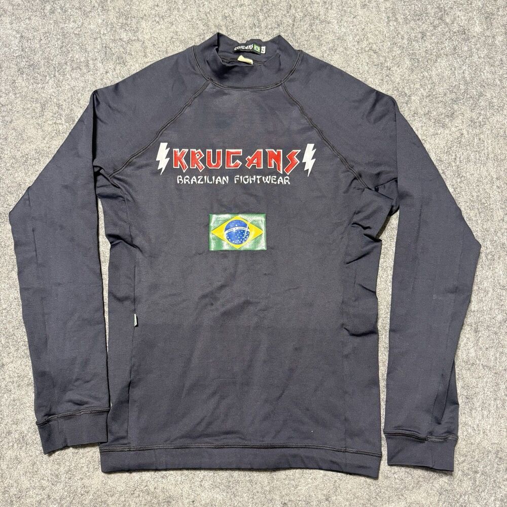 Vtg Krugans Brazilian Fightwear Rash Guard Shirt G Rio De Janeiro BJJ MMA Sz S/M